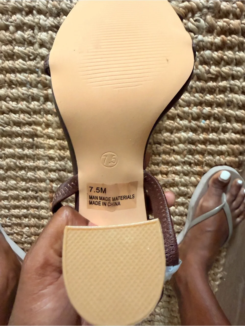 New Women’s Brown Strappy Block Heel Sandals